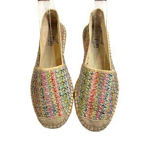 Azura Multicolor Woven Espadrilles 8 Rainbow Colorful Boho Bohemian Cottagecore